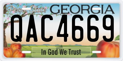 GA license plate QAC4669
