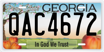 GA license plate QAC4672