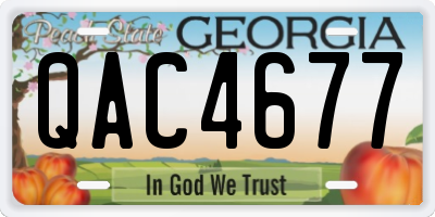 GA license plate QAC4677