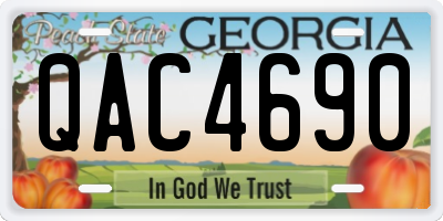 GA license plate QAC4690