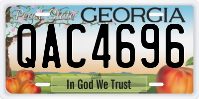GA license plate QAC4696