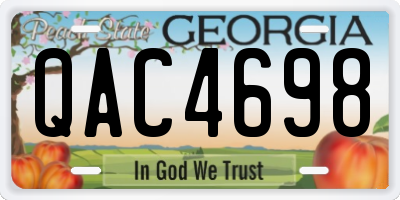 GA license plate QAC4698