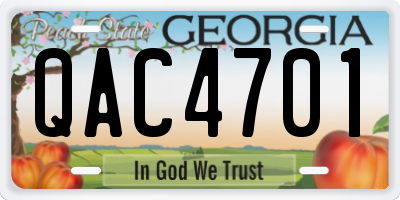 GA license plate QAC4701