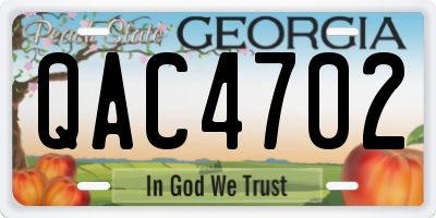 GA license plate QAC4702
