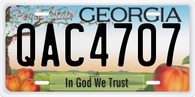 GA license plate QAC4707