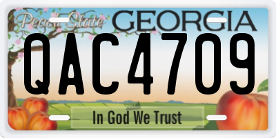 GA license plate QAC4709