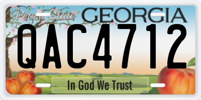 GA license plate QAC4712
