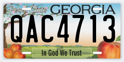 GA license plate QAC4713