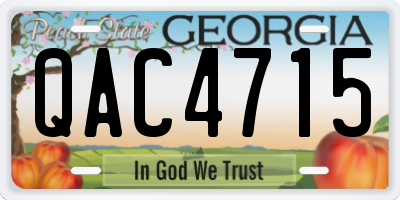 GA license plate QAC4715
