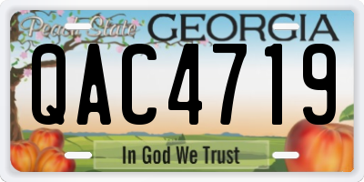 GA license plate QAC4719