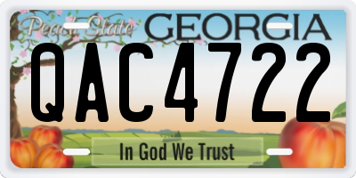 GA license plate QAC4722