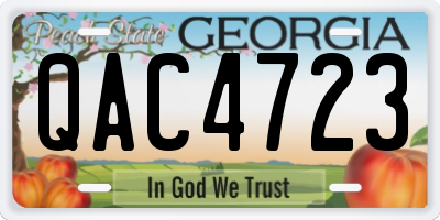 GA license plate QAC4723