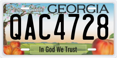 GA license plate QAC4728