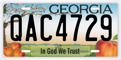 GA license plate QAC4729