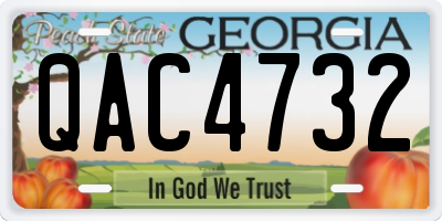 GA license plate QAC4732