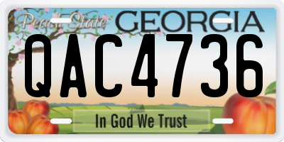 GA license plate QAC4736