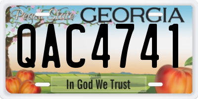 GA license plate QAC4741