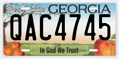 GA license plate QAC4745