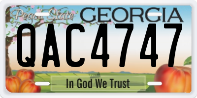 GA license plate QAC4747