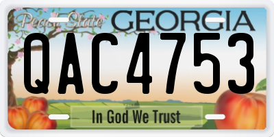 GA license plate QAC4753