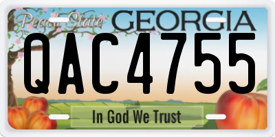 GA license plate QAC4755