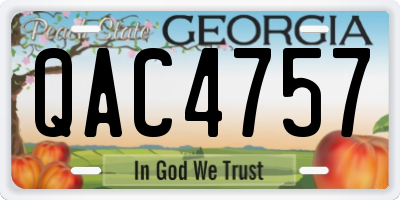 GA license plate QAC4757