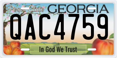 GA license plate QAC4759