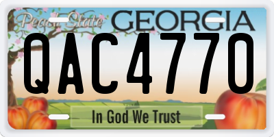 GA license plate QAC4770