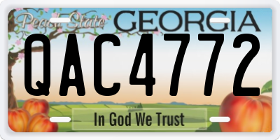 GA license plate QAC4772