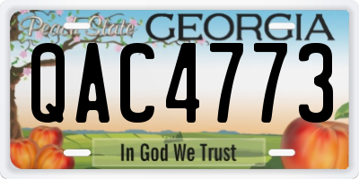 GA license plate QAC4773