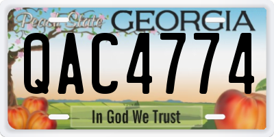 GA license plate QAC4774