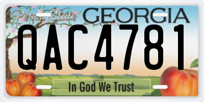 GA license plate QAC4781