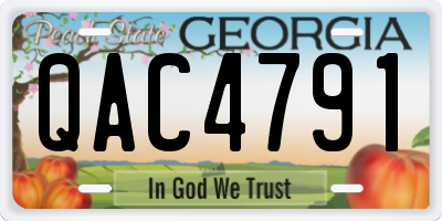 GA license plate QAC4791