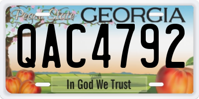 GA license plate QAC4792