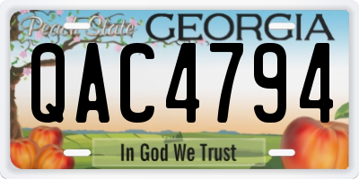 GA license plate QAC4794