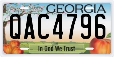 GA license plate QAC4796