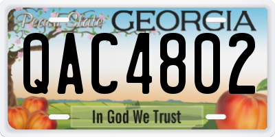 GA license plate QAC4802