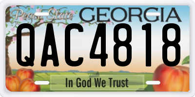 GA license plate QAC4818