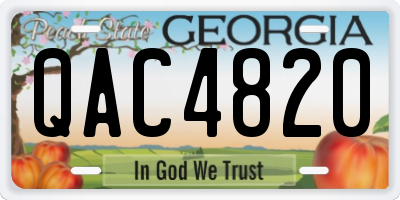 GA license plate QAC4820