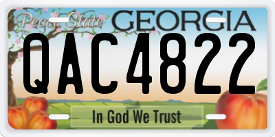 GA license plate QAC4822