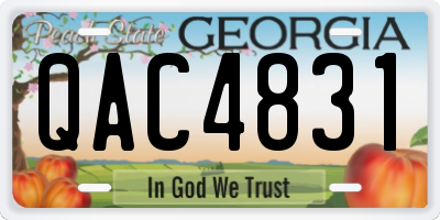 GA license plate QAC4831