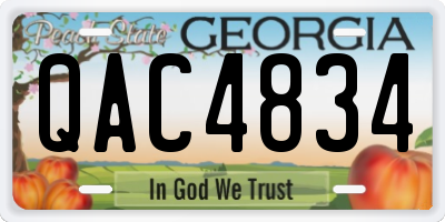 GA license plate QAC4834