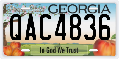 GA license plate QAC4836