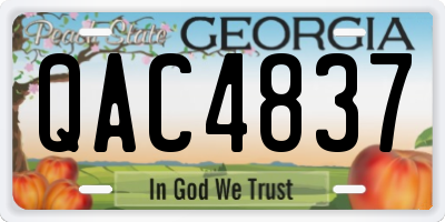 GA license plate QAC4837
