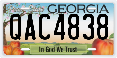 GA license plate QAC4838