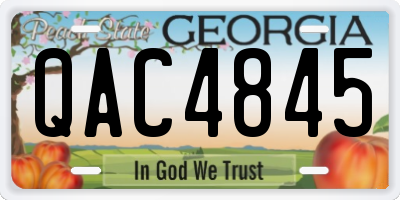 GA license plate QAC4845