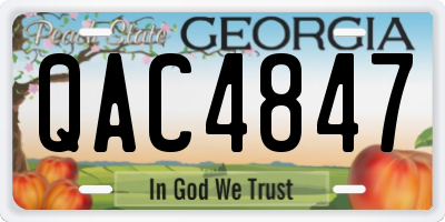 GA license plate QAC4847