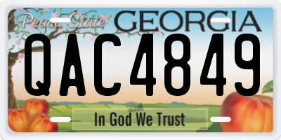 GA license plate QAC4849