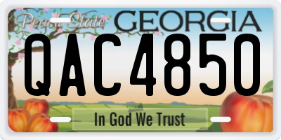 GA license plate QAC4850