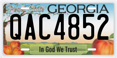 GA license plate QAC4852